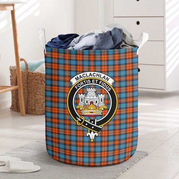 MacLachlan Ancient Tartan Laundry Basket with Family Crest