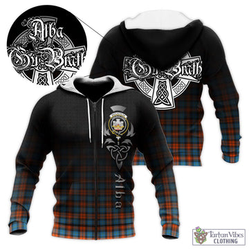 MacLachlan Ancient Tartan Knitted Hoodie Featuring Alba Gu Brath Family Crest Celtic Inspired