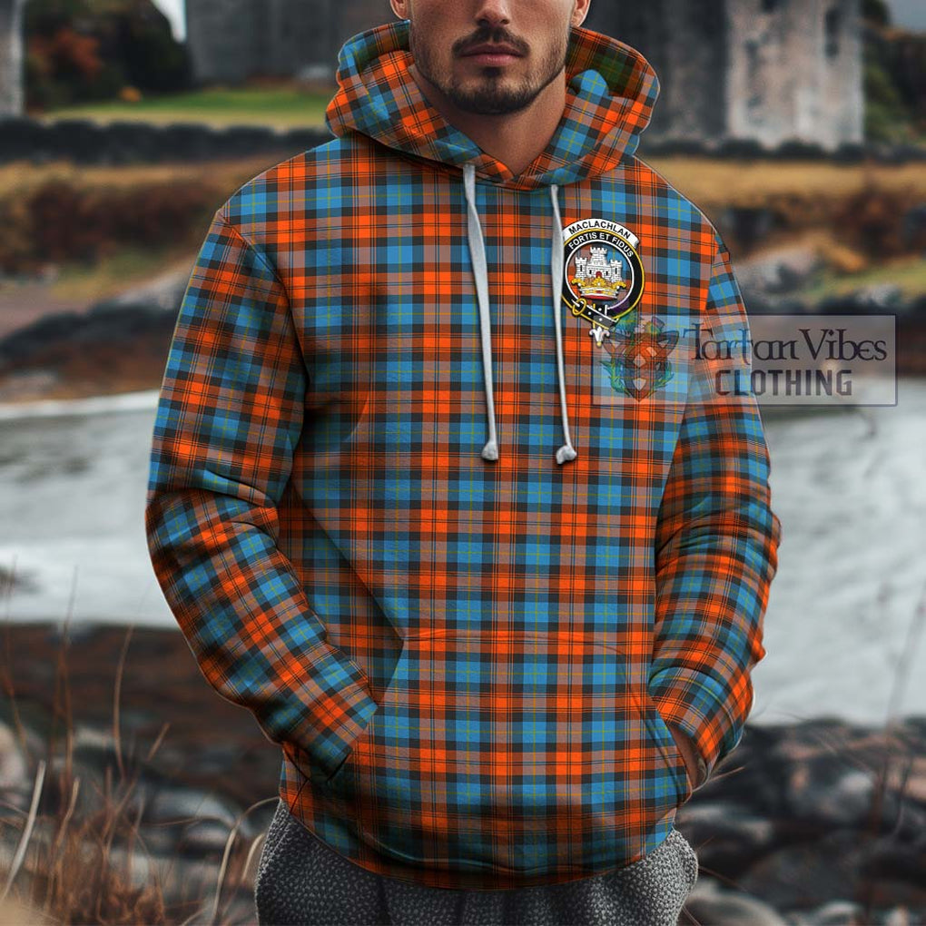 MacLachlan Ancient Tartan Cotton Hoodie with Family Crest Pullover Hoodie XS - Tartan Vibes Clothing