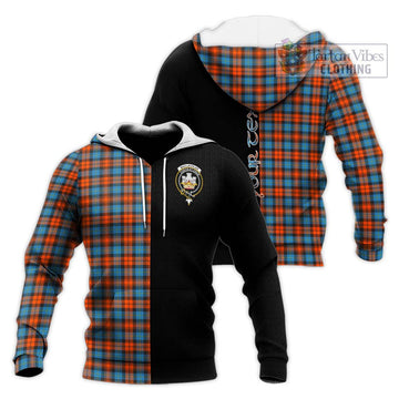 MacLachlan Ancient Tartan Knitted Hoodie with Family Crest and Half Of Me Style