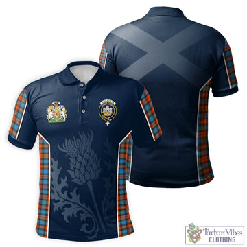 MacLachlan Ancient Tartan Men's Polo Shirt with Family Crest and Scottish Thistle Vibes Sport Style