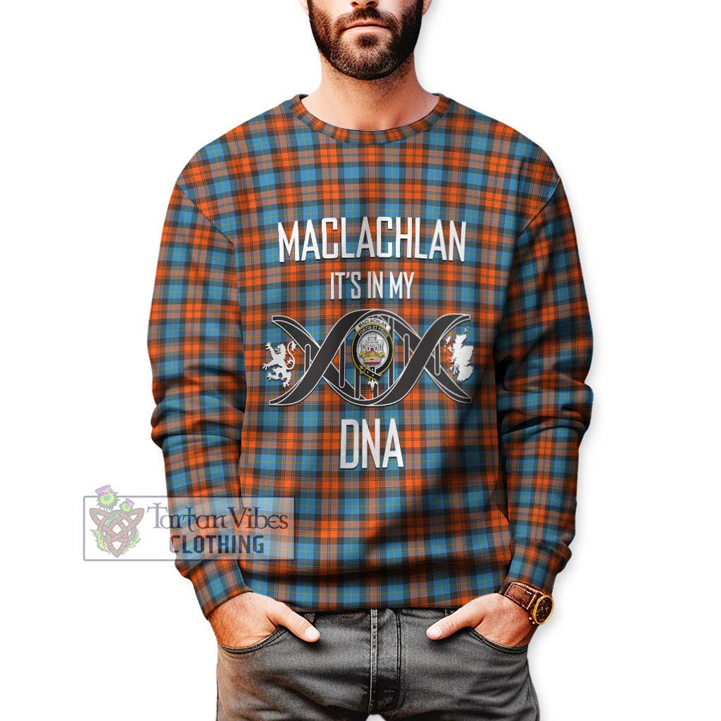 MacLachlan Ancient Tartan Sweatshirt with Family Crest DNA In Me Style Unisex - Tartanvibesclothing Shop