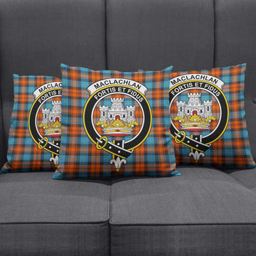 MacLachlan Ancient Tartan Pillow Cover with Family Crest