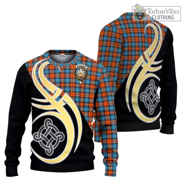 MacLachlan Ancient Tartan Ugly Sweater with Family Crest and Celtic Symbol Style