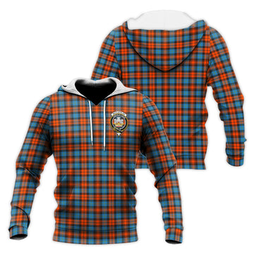 MacLachlan Ancient Tartan Knitted Hoodie with Family Crest