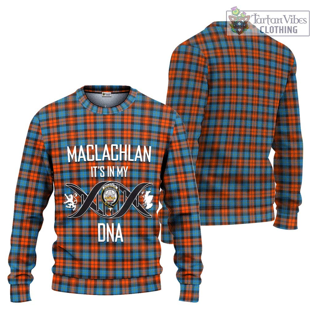 MacLachlan Ancient Tartan Knitted Sweater with Family Crest DNA In Me Style Unisex - Tartanvibesclothing Shop