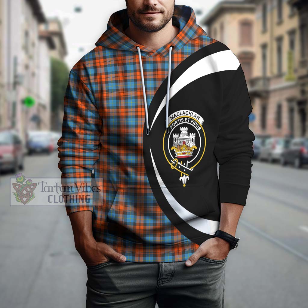 Tartan Vibes Clothing MacLachlan Ancient Tartan Hoodie with Family Crest Circle Style