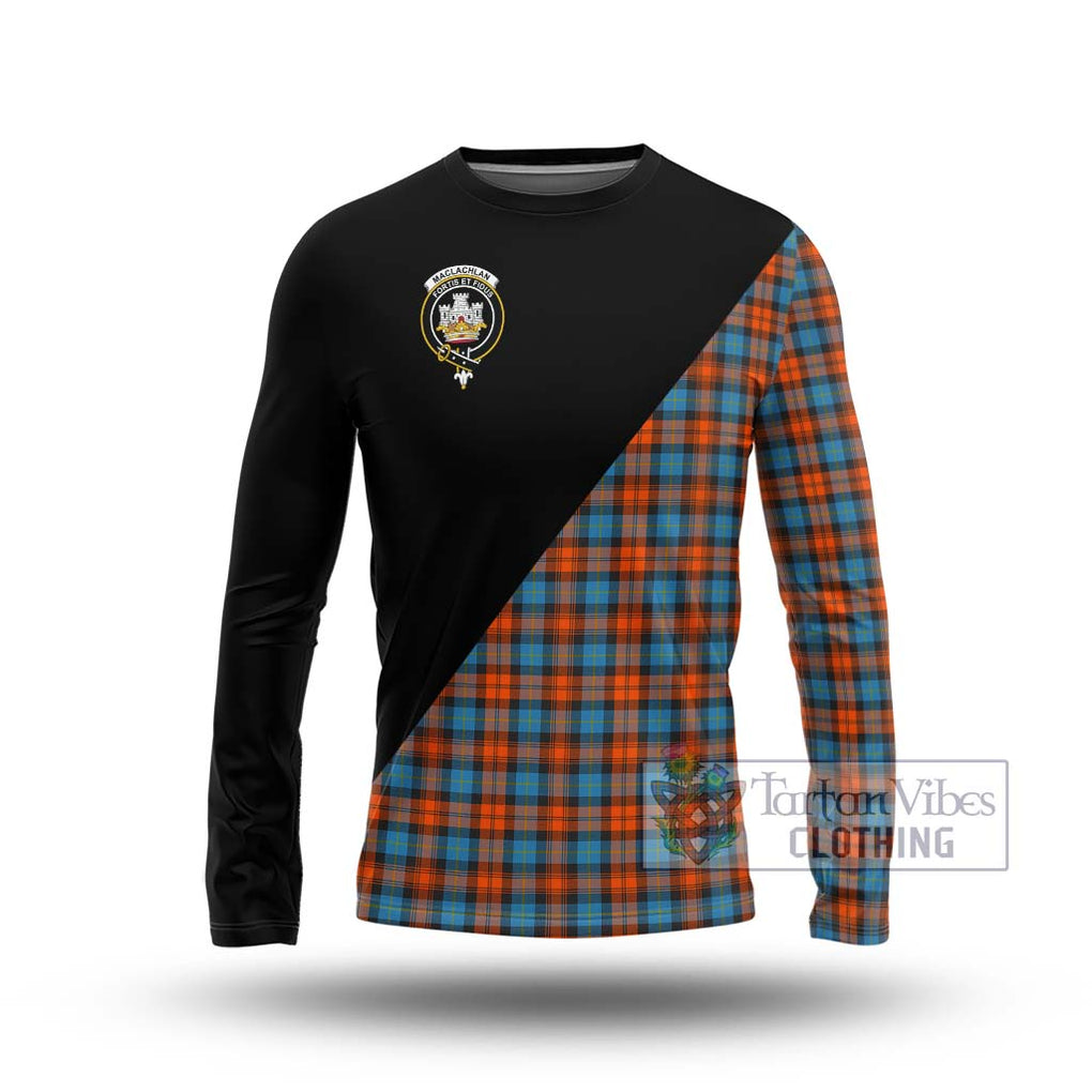 MacLachlan Ancient Tartan Long Sleeve T-Shirt with Family Crest and Military Logo Style Unisex - Tartanvibesclothing Shop