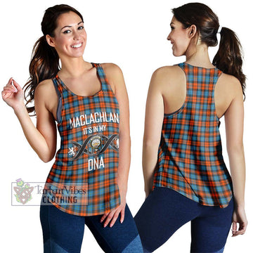 MacLachlan Ancient Tartan Women's Racerback Tanks with Family Crest DNA In Me Style