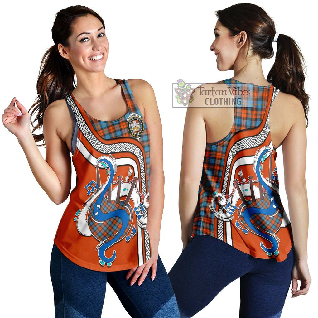 MacLachlan Ancient Tartan Women's Racerback Tanks with Epic Bagpipe Style 4XL - Tartanvibesclothing Shop