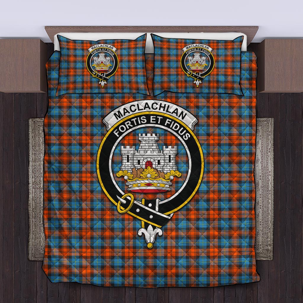 MacLachlan Ancient Tartan Quilt Bed Set with Family Crest Twin - Tartan Vibes Clothing