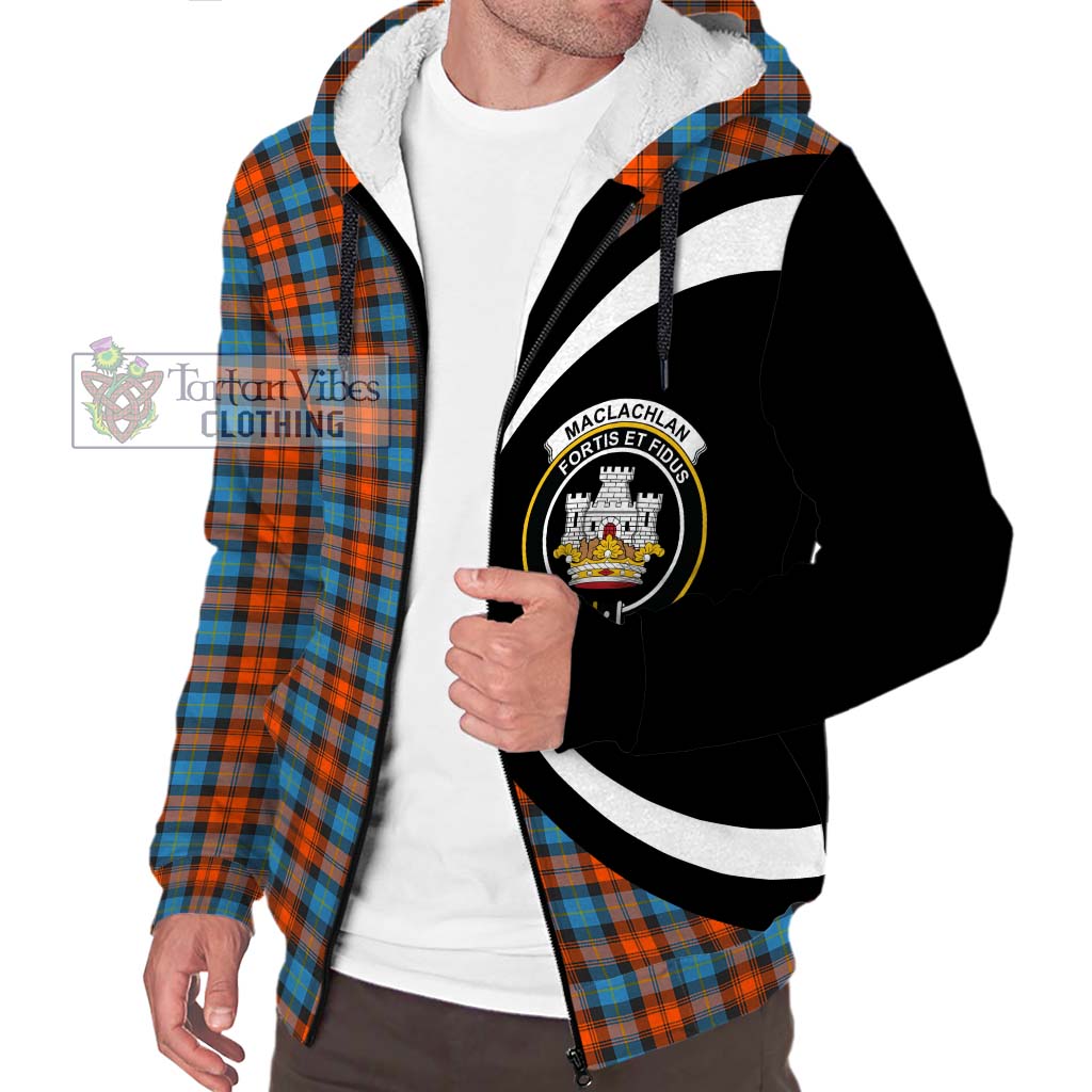 MacLachlan Ancient Tartan Sherpa Hoodie with Family Crest Circle Style Unisex S - Tartan Vibes Clothing