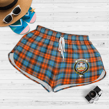 MacLachlan Ancient Tartan Womens Shorts with Family Crest