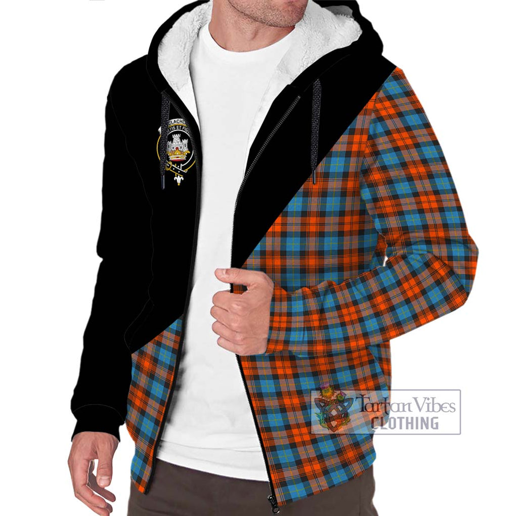 MacLachlan Ancient Tartan Sherpa Hoodie with Family Crest and Military Logo Style Unisex S - Tartanvibesclothing Shop