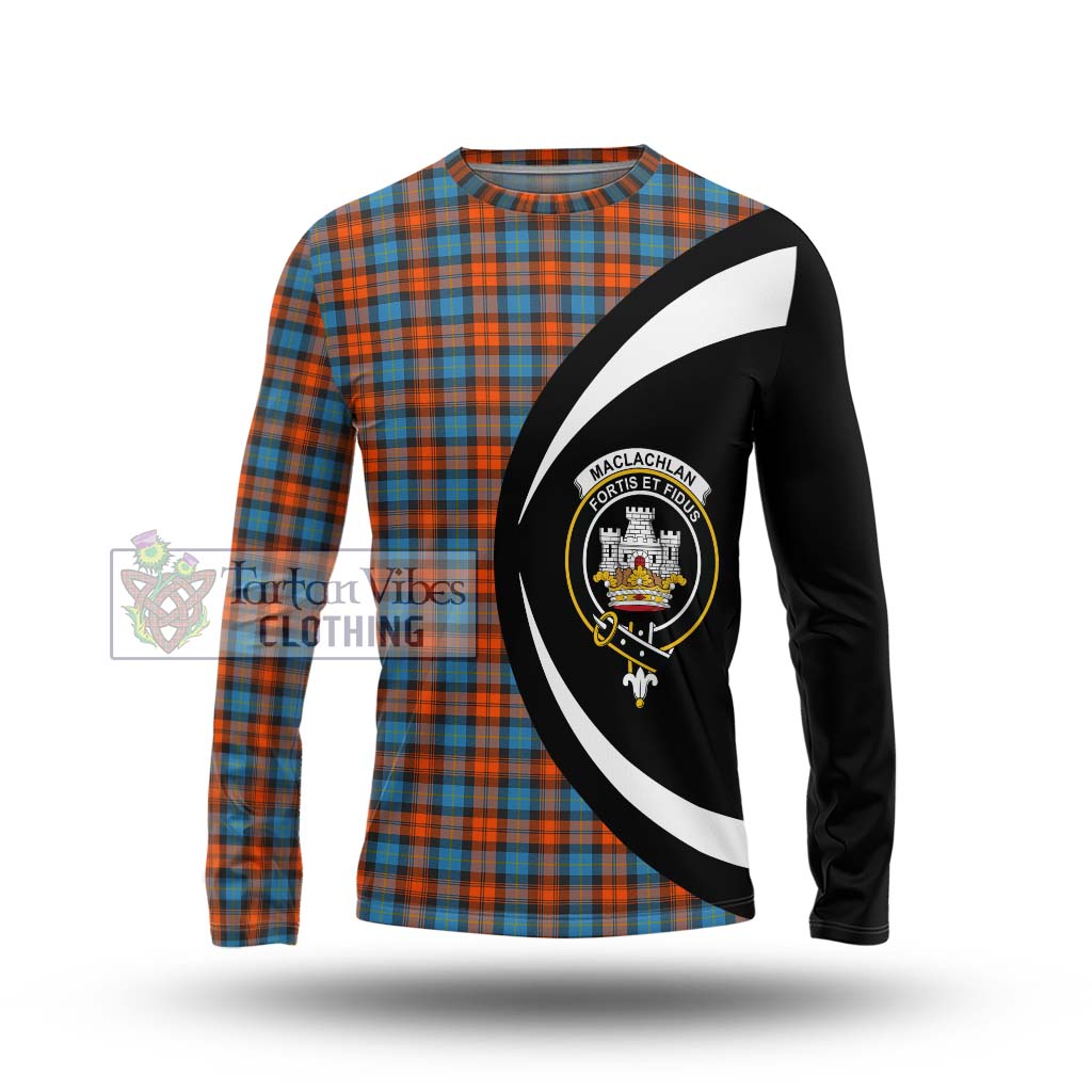 MacLachlan Ancient Tartan Long Sleeve T-Shirt with Family Crest Circle Style Unisex - Tartan Vibes Clothing