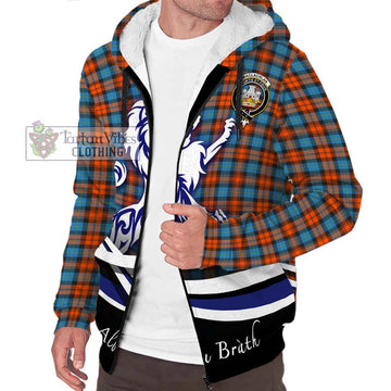 MacLachlan Ancient Tartan Sherpa Hoodie with Alba Gu Brath Regal Lion Emblem