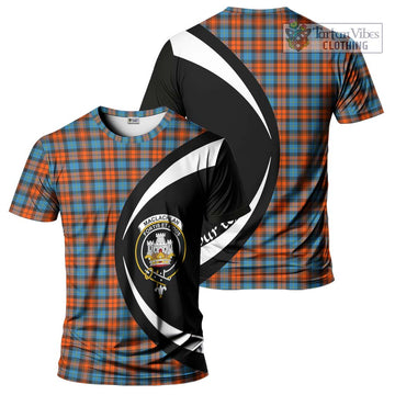 MacLachlan Ancient Tartan T-Shirt with Family Crest Circle Style