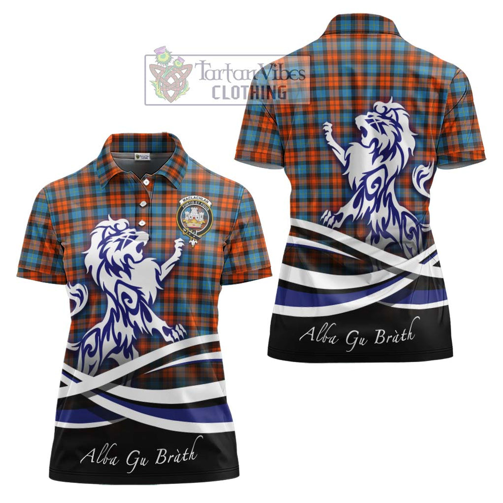 MacLachlan Ancient Tartan Women's Polo Shirt with Alba Gu Brath Regal Lion Emblem Women - Tartanvibesclothing Shop