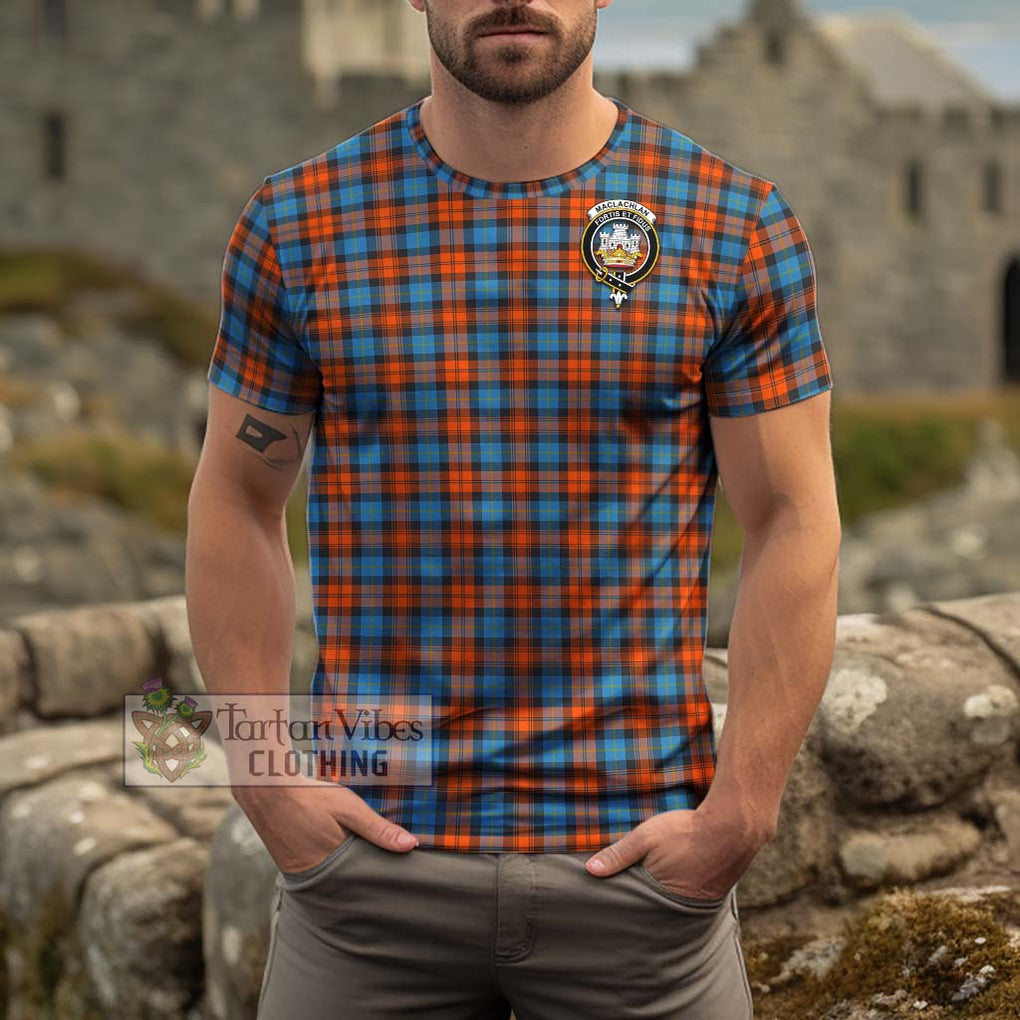 MacLachlan Ancient Tartan Cotton T-Shirt with Family Crest Men's Shirt - Tartanvibesclothing Shop