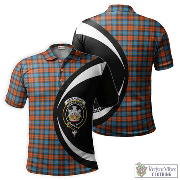 MacLachlan Ancient Tartan Men's Polo Shirt with Family Crest Circle Style