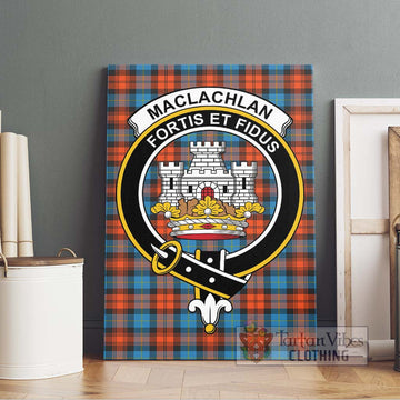 MacLachlan Ancient Tartan Canvas Print Wall Art with Family Crest