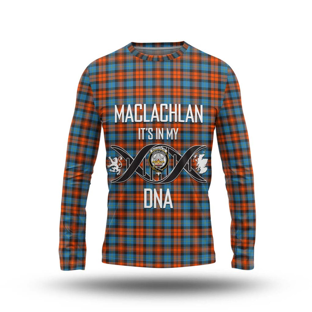 MacLachlan Ancient Tartan Long Sleeve T-Shirt with Family Crest DNA In Me Style Unisex - Tartanvibesclothing Shop