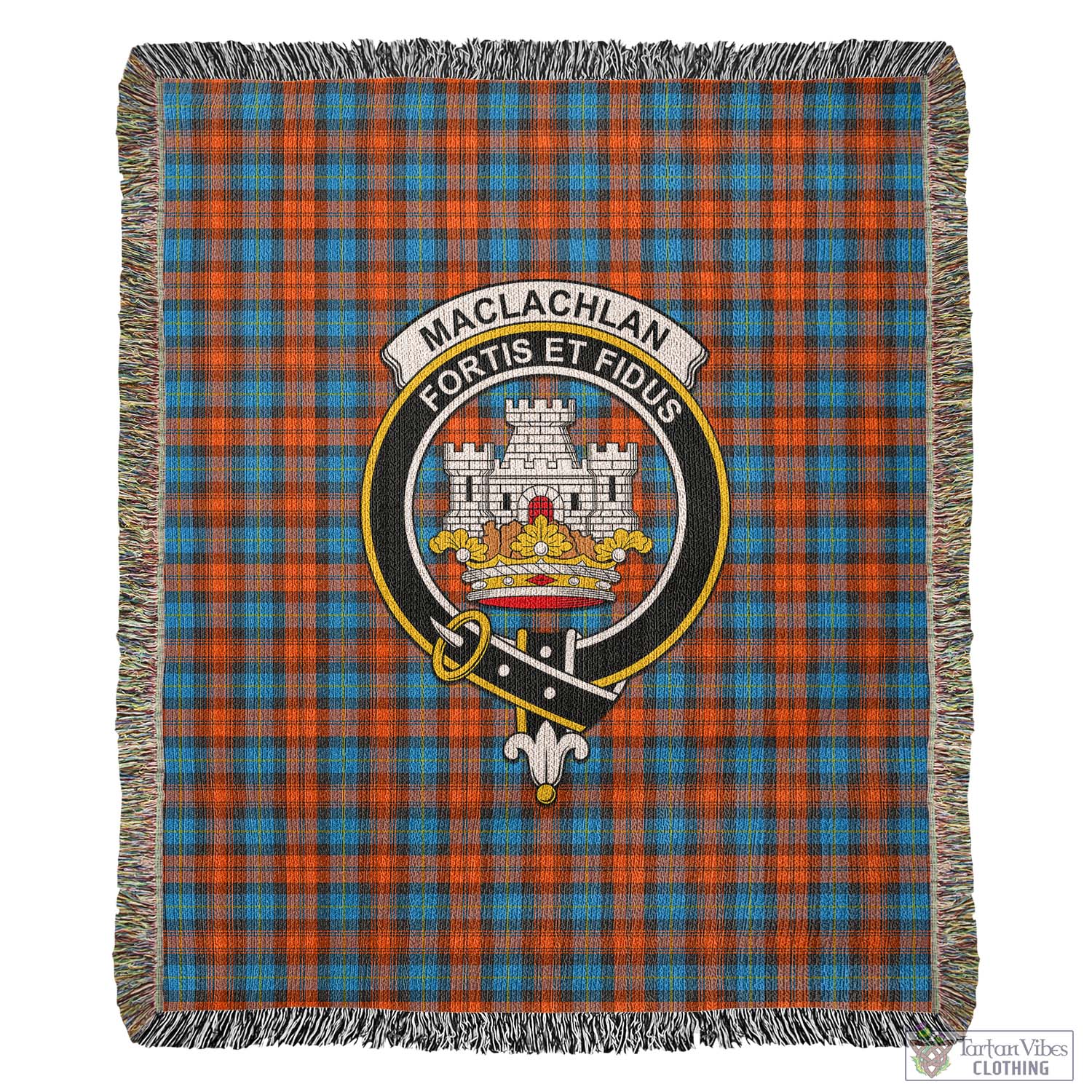 MacLachlan Ancient Tartan Woven Blanket with Family Crest – Tartan ...