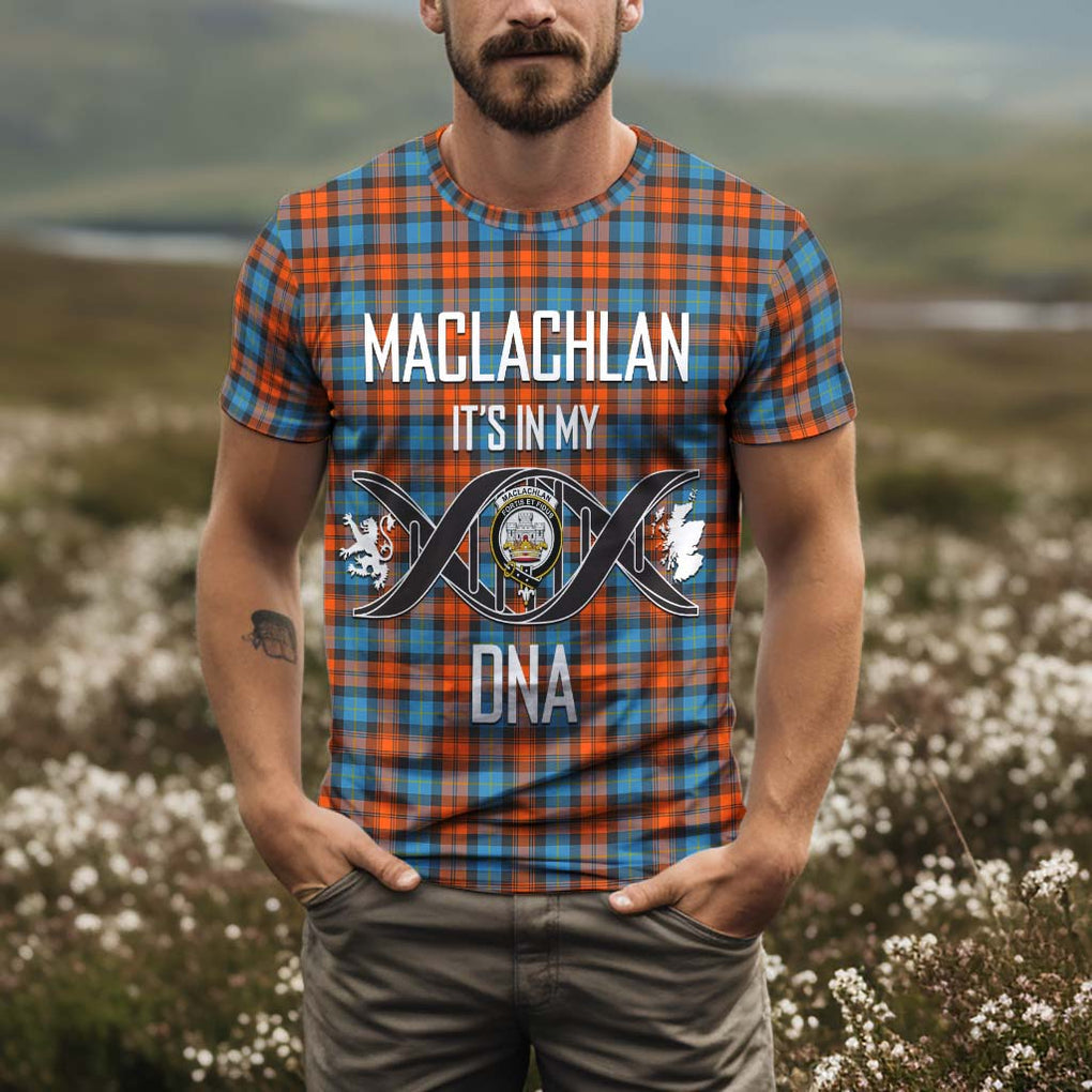 MacLachlan Ancient Tartan T-Shirt with Family Crest DNA In Me Style Kid's Shirt - Tartan Vibes Clothing