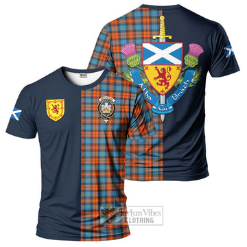 MacLachlan Ancient Tartan T-Shirt Alba with Scottish Lion Royal Arm Half Style