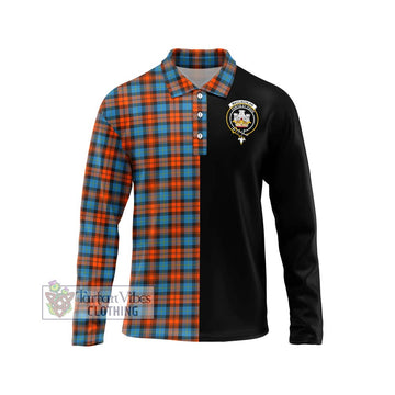 MacLachlan Ancient Tartan Long Sleeve Polo Shirt with Family Crest and Half Of Me Style