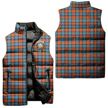 MacLachlan Ancient Tartan Sleeveless Puffer Jacket with Family Crest