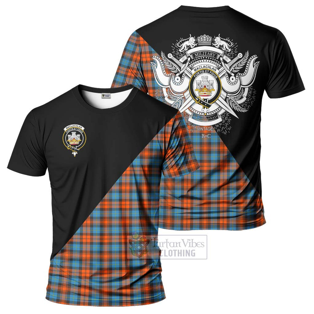 MacLachlan Ancient Tartan T-Shirt with Family Crest and Military Logo Style Kid's Shirt - Tartanvibesclothing Shop