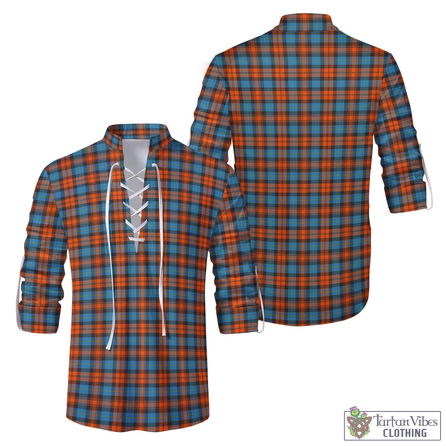 Tartan Vibes Clothing MacLachlan Ancient Tartan Men's Scottish Traditional Jacobite Ghillie Kilt Shirt