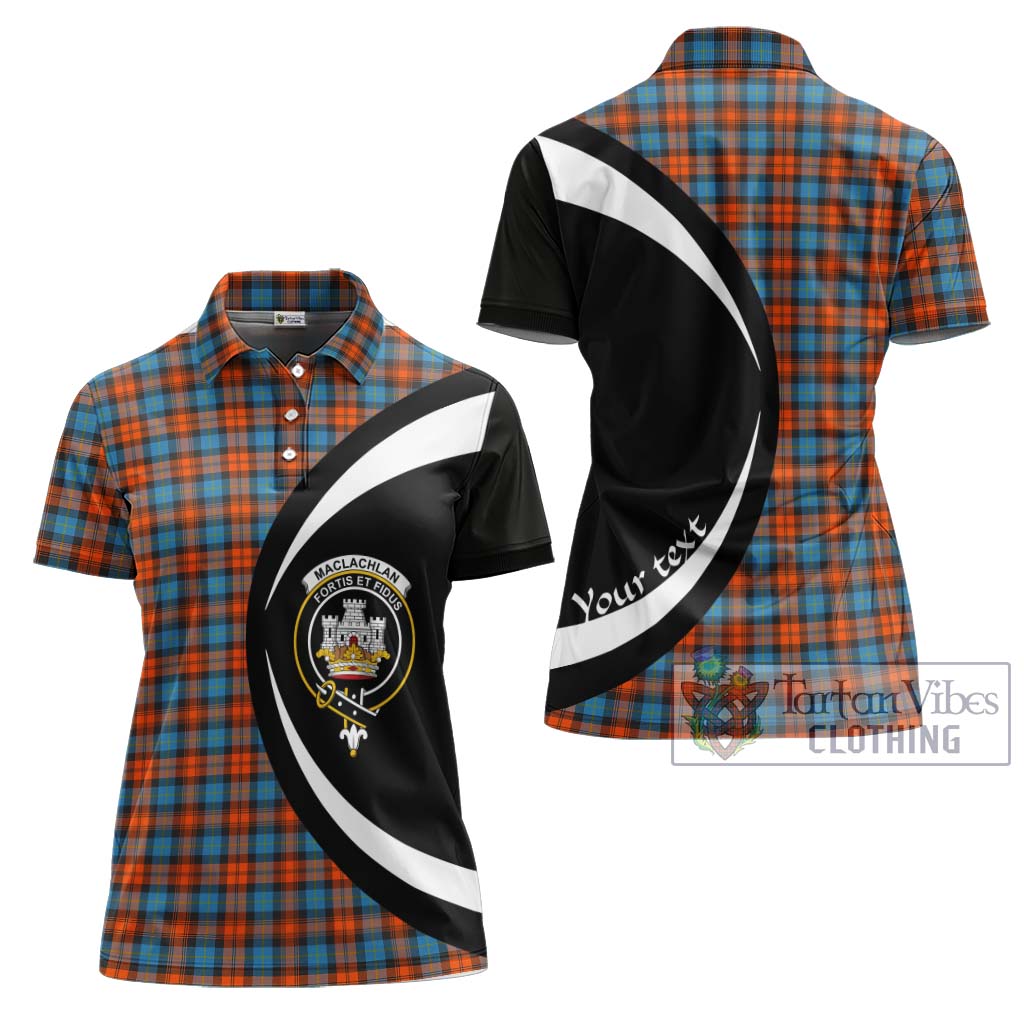 MacLachlan Ancient Tartan Women's Polo Shirt with Family Crest Circle Style Women - Tartan Vibes Clothing