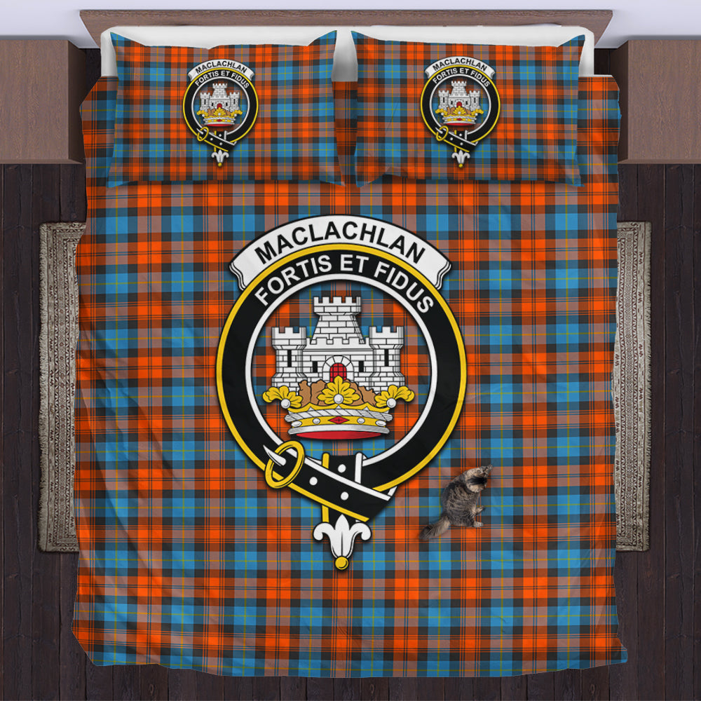 MacLachlan Ancient Tartan Bedding Set with Family Crest US Bedding Set - Tartan Vibes Clothing