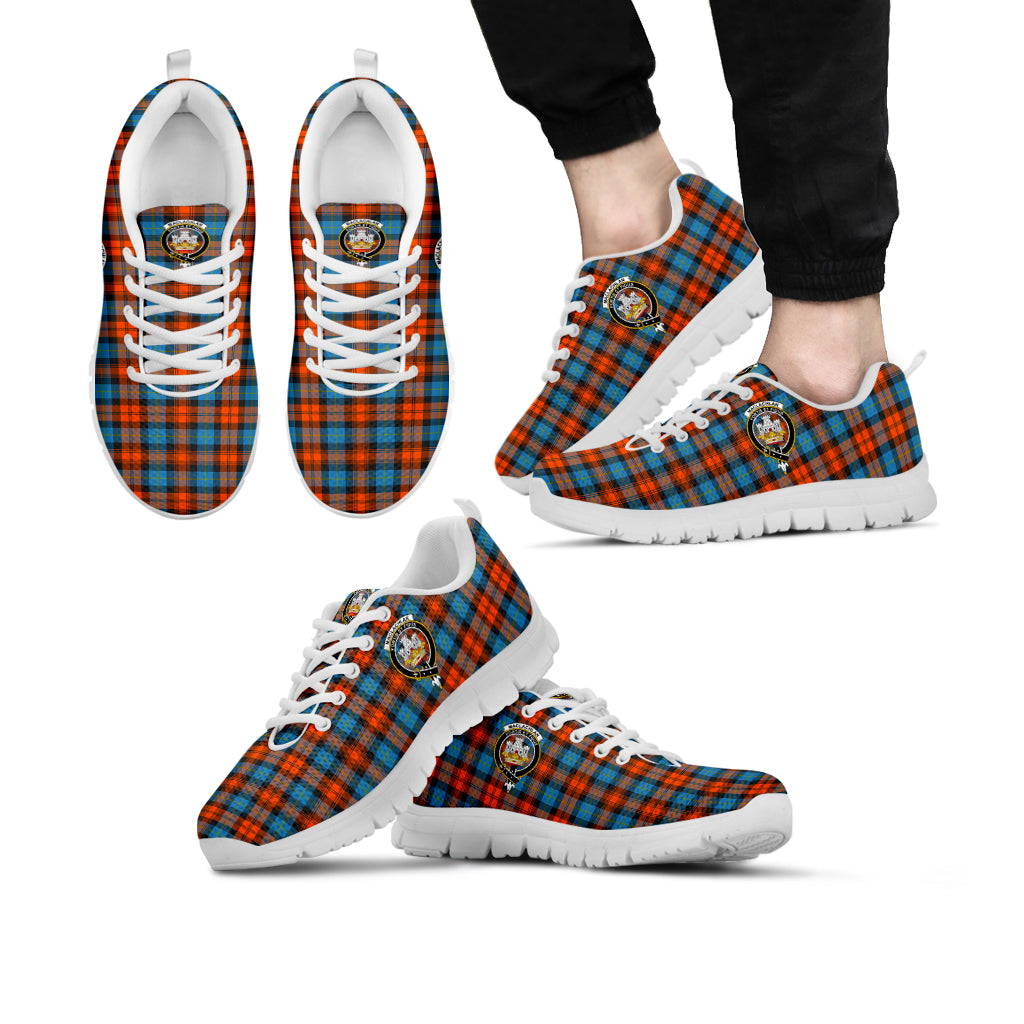 MacLachlan Ancient Tartan Sneakers with Family Crest Kid's Sneakers - Tartan Vibes Clothing