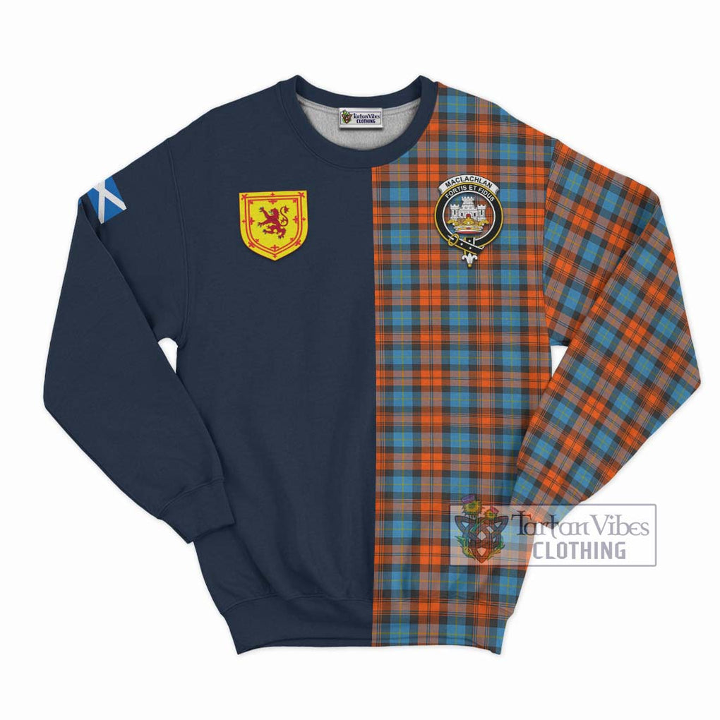 Tartan Vibes Clothing MacLachlan Ancient Tartan Sweatshirt with Scottish Lion Royal Arm Half Style