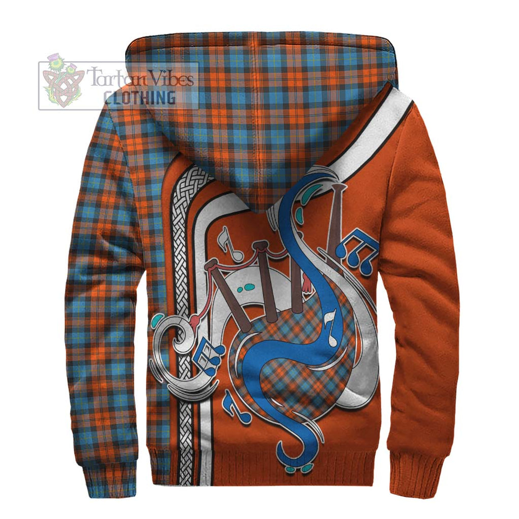 MacLachlan Ancient Tartan Sherpa Hoodie with Epic Bagpipe Style - Tartanvibesclothing Shop