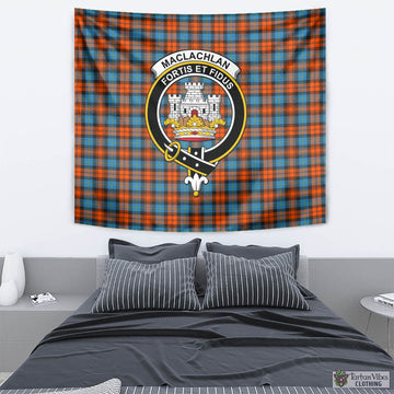 MacLachlan Ancient Tartan Tapestry Wall Hanging and Home Decor for Room with Family Crest