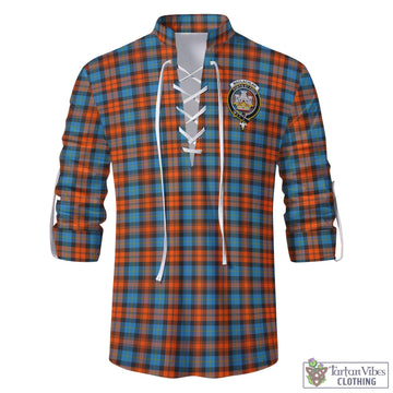 MacLachlan Ancient Tartan Men's Scottish Traditional Jacobite Ghillie Kilt Shirt with Family Crest