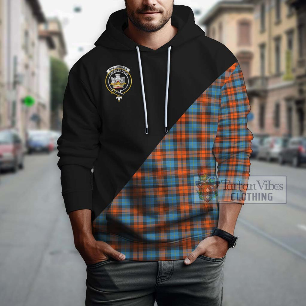 MacLachlan Ancient Tartan Hoodie with Family Crest and Military Logo Style - Tartanvibesclothing Shop