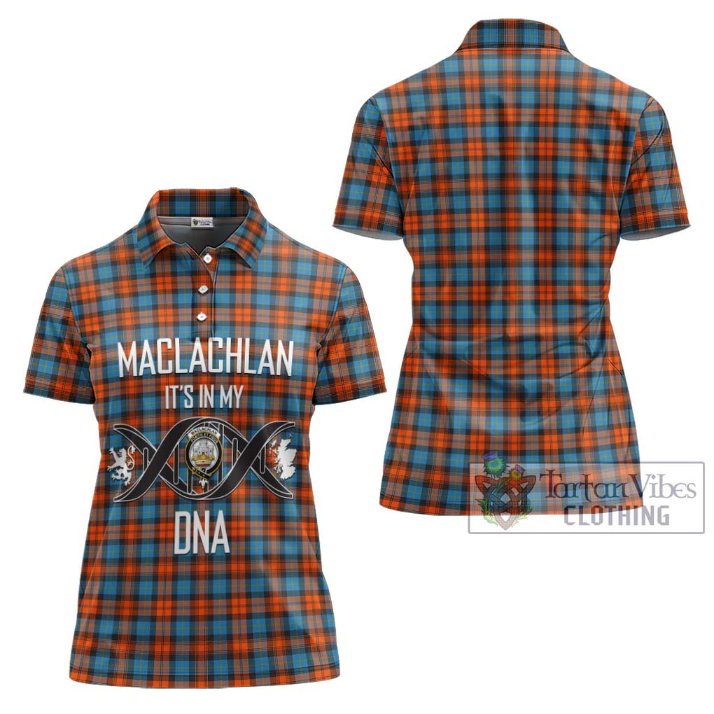 MacLachlan Ancient Tartan Women's Polo Shirt with Family Crest DNA In Me Style - Tartanvibesclothing Shop