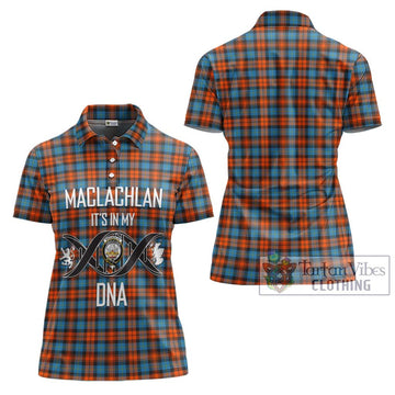 MacLachlan Ancient Tartan Women's Polo Shirt with Family Crest DNA In Me Style