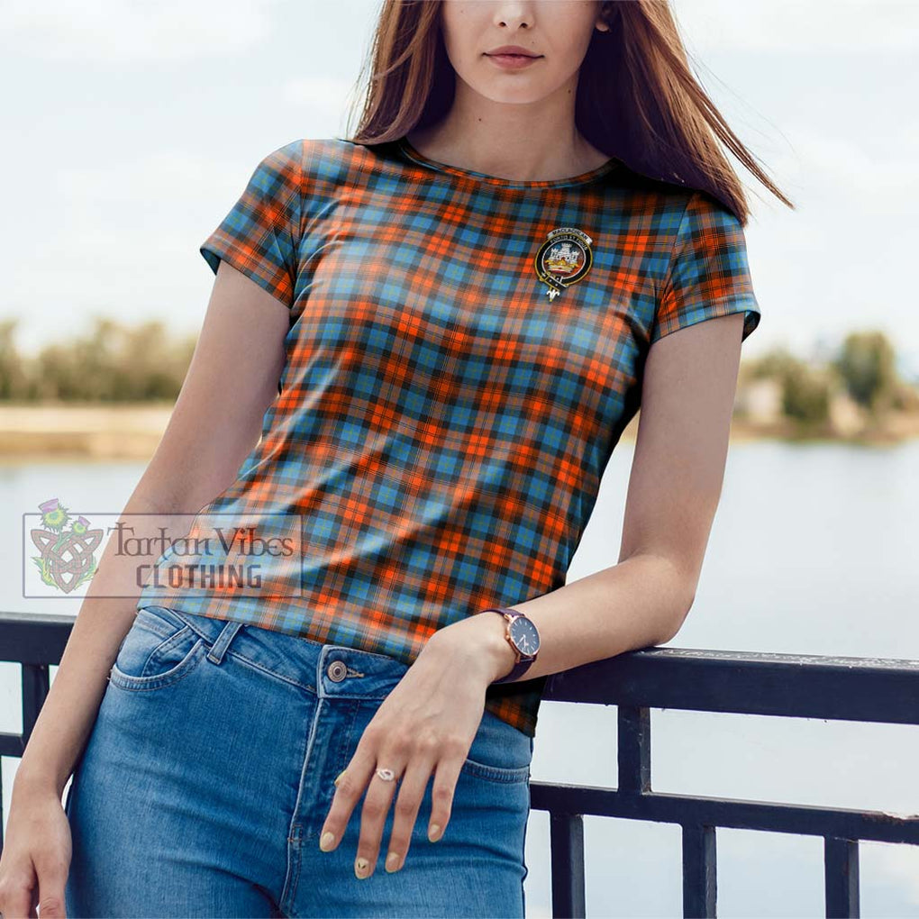 MacLachlan Ancient Tartan Cotton T-Shirt with Family Crest Women's Shirt - Tartanvibesclothing Shop