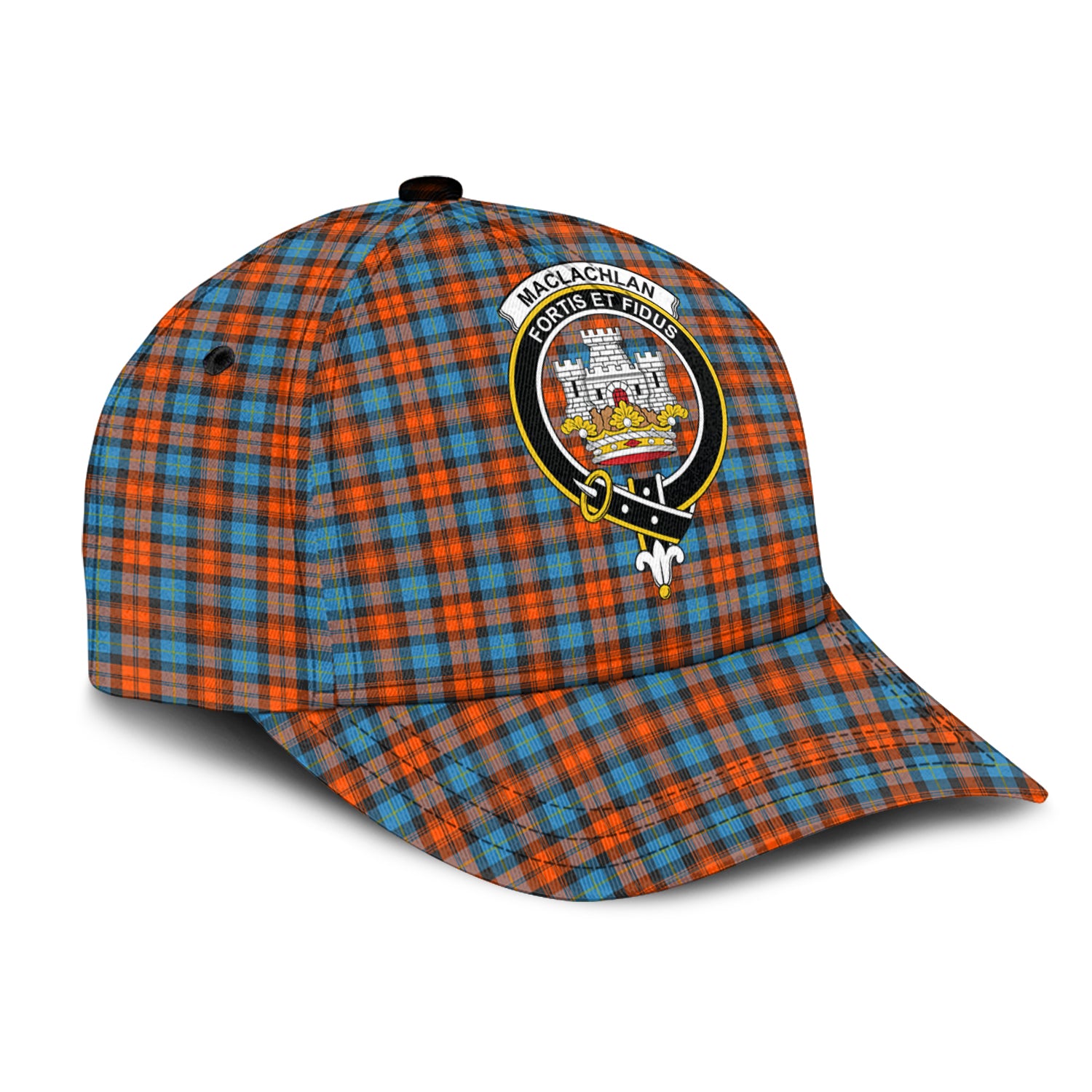 MacLachlan Ancient Tartan Classic Cap with Family Crest - Tartan Vibes Clothing