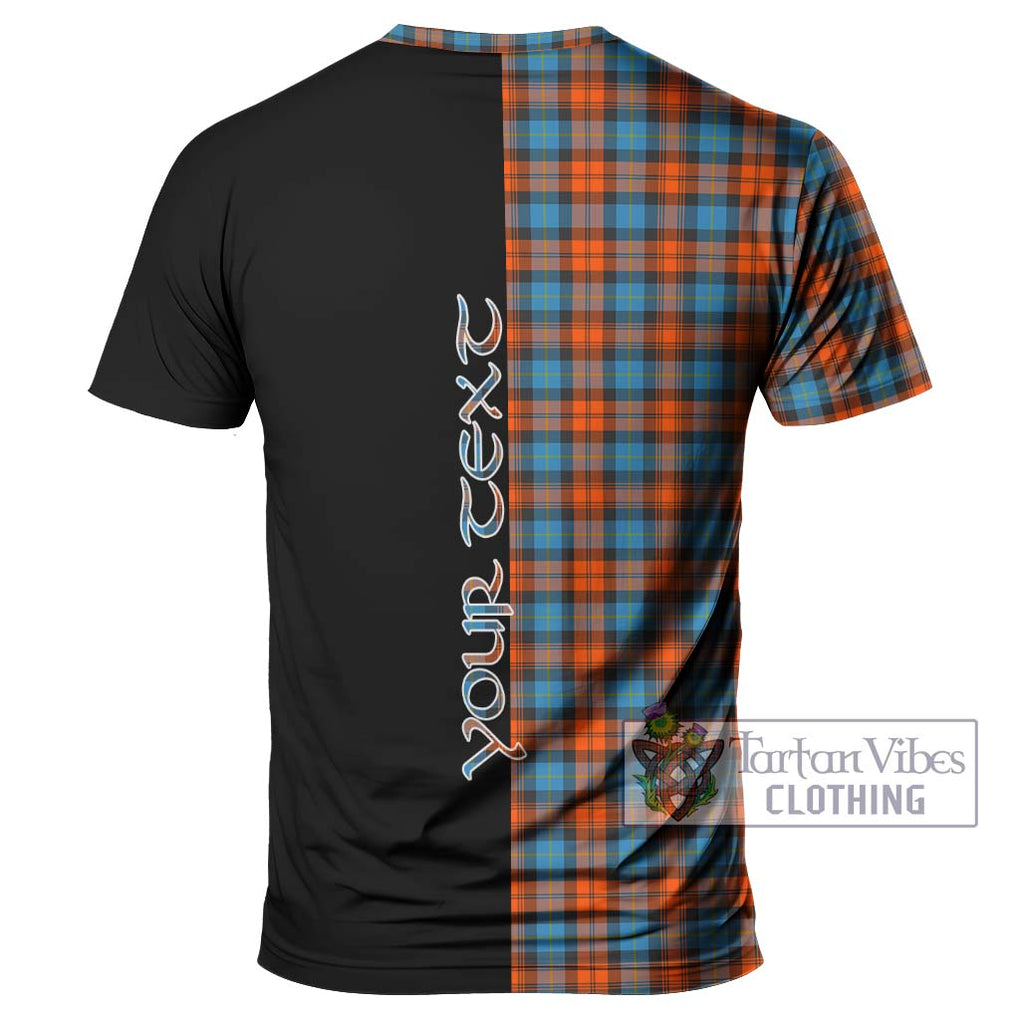 MacLachlan Ancient Tartan T-Shirt with Family Crest and Half Of Me Style - Tartanvibesclothing Shop