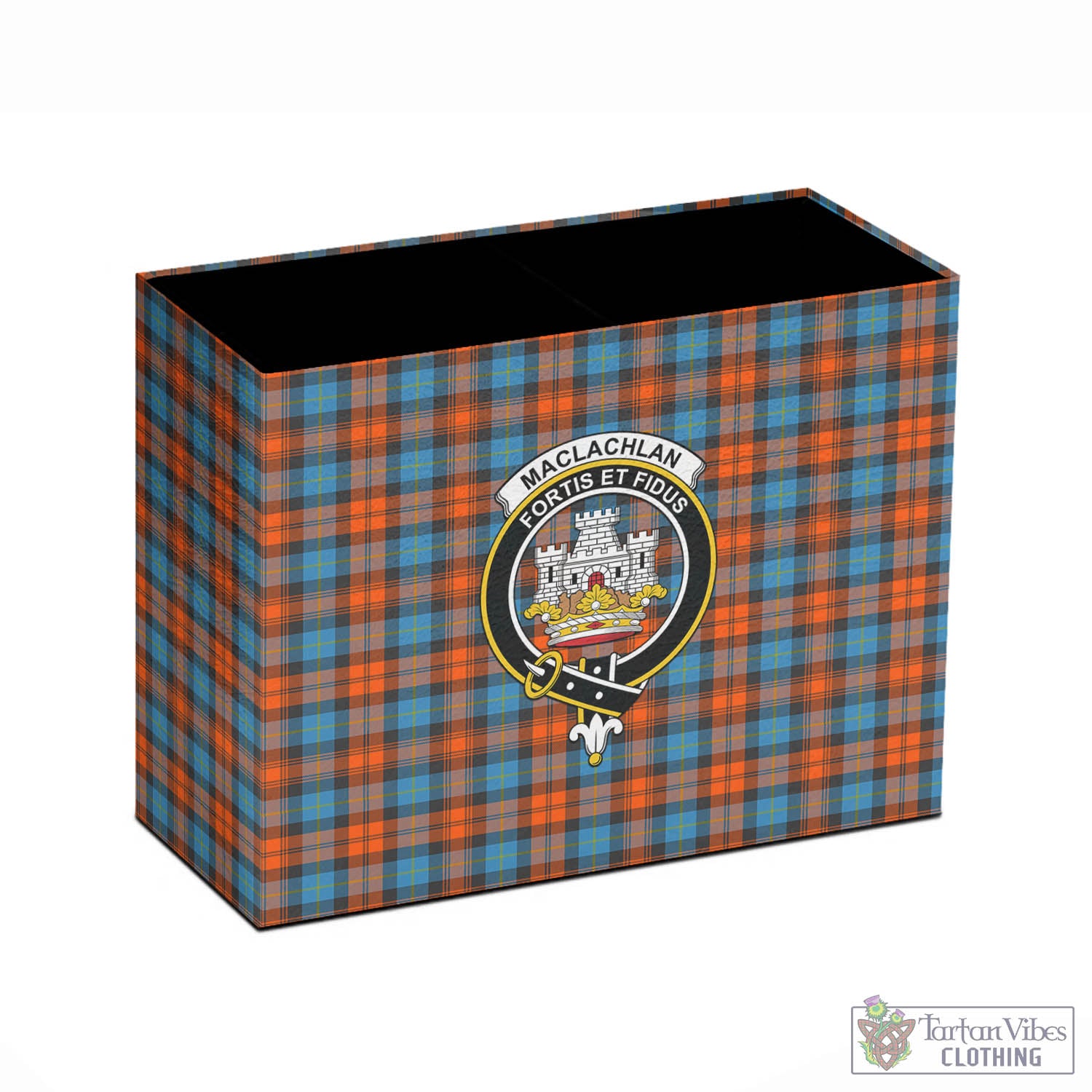 Tartan Vibes Clothing MacLachlan Ancient Tartan Pen Holder with Family Crest