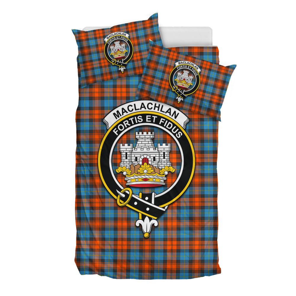 MacLachlan Ancient Tartan Bedding Set with Family Crest - Tartan Vibes Clothing