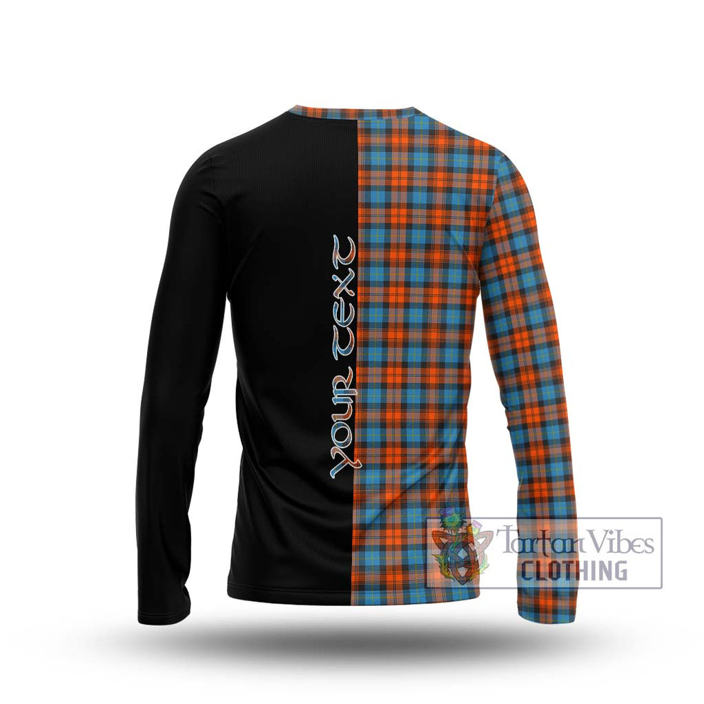 MacLachlan Ancient Tartan Long Sleeve T-Shirt with Family Crest and Half Of Me Style - Tartanvibesclothing Shop