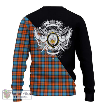 MacLachlan Ancient Tartan Ugly Sweater with Family Crest and Military Logo Style